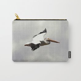 Watercolor Bird, American White Pelican 03, Willow Creek, Granby, Colorado Carry-All Pouch