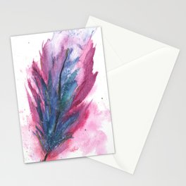 Purple Gold Feather Stationery Cards