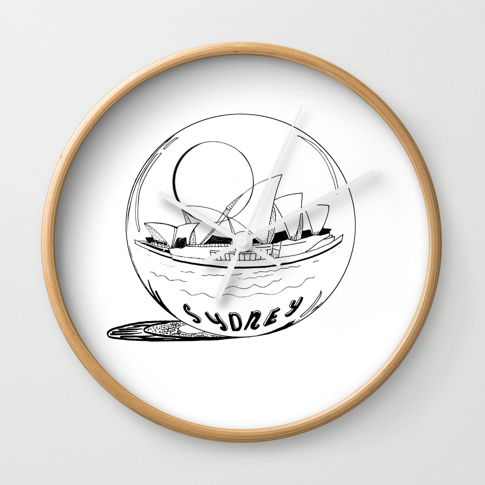 Sydney In A Glass Globe Home Decor Wall Clock By Vickonskey