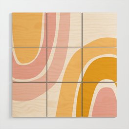 Abstract Shapes 37 in Mustard Yellow and Pale Pink Wood Wall Art