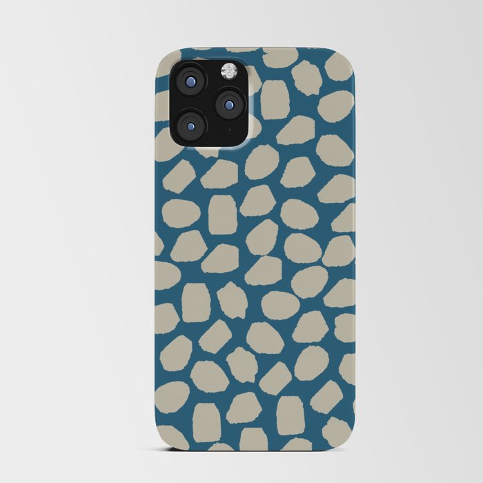 Ink Spot Pattern in Boho Blue and Beige iPhone Card Case