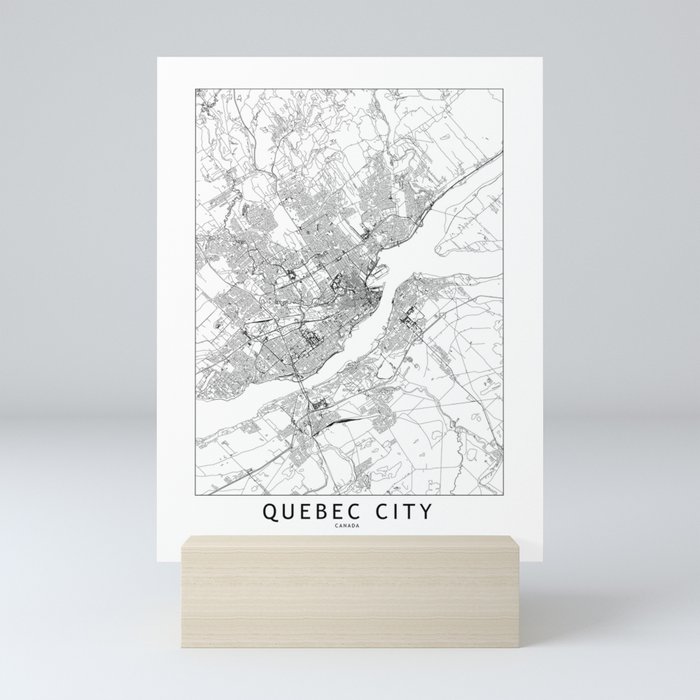 Quebec City White Map Mini Art Print