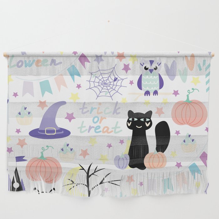 Halloween Seamless Pattern - Halloween Background Wall Hanging