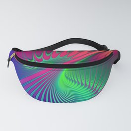 Outburst Spiral Fractal neon colored Fanny Pack