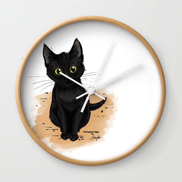 Black cat Wall Clock