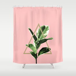 Ficus Elastica Geo Finesse #1 #tropical #foliage #decor #art #society6 Shower Curtain