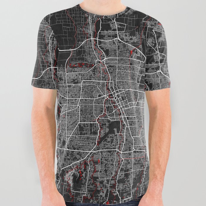 Medan City Map of Sumatra, Indonesia - Oriental All Over Graphic Tee