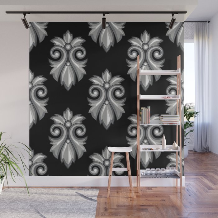 Seamless Pattern with Baroque Elements Wall Mural