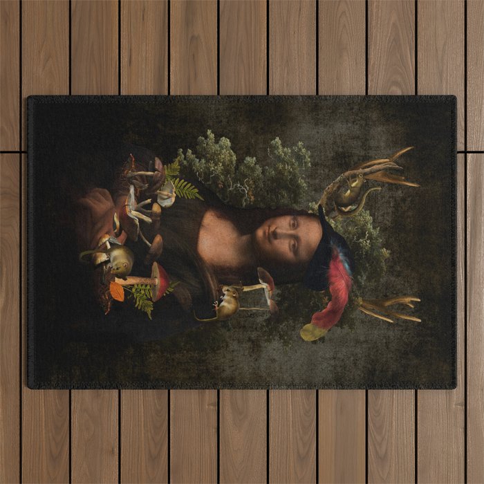 Vintage & Shabby Chic - Mona Lisa In The Forest Outdoor Rug