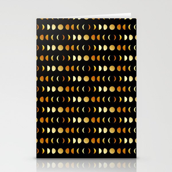 Celestial Moon phases in gold	 Stationery Cards