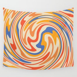 70s Retro Swirl Color Abstract 2 Wall Tapestry