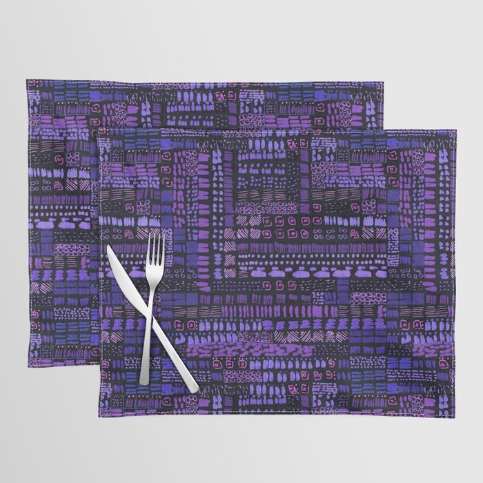 purple bright ink marks hand-drawn collection Placemat