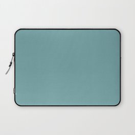 Medium Aqua Gray Solid Color Pantone Nile Blue 15-5210 TCX Shades of Blue-green Hues Laptop Sleeve