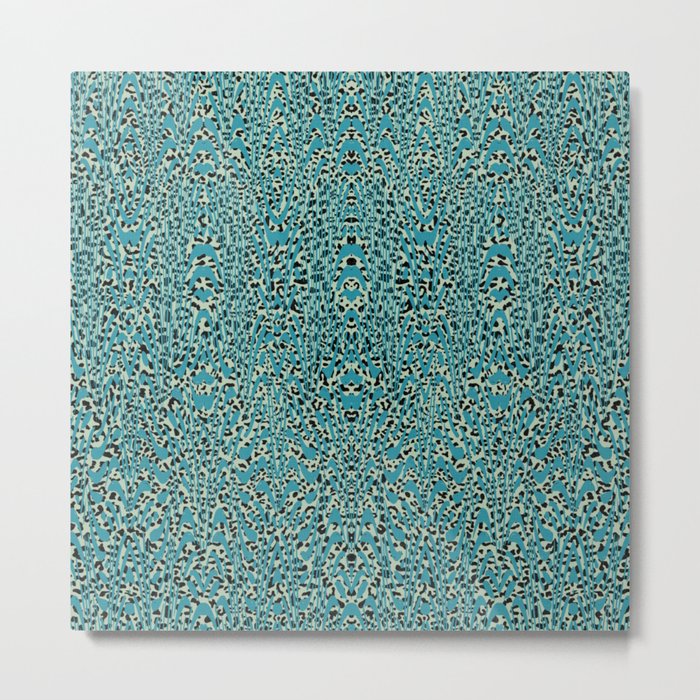 Boho Wilderness No.003 - Exotic Animal Print in Teal Shades Metal Print