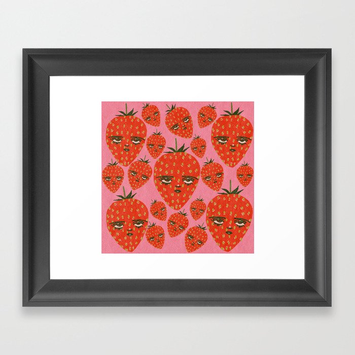 Unimpressed Strawberry Framed Art Print