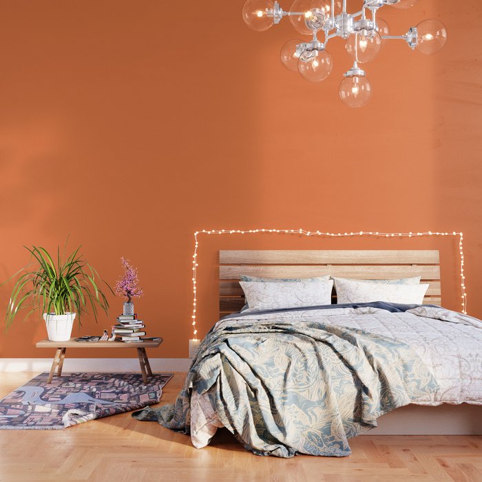 Celosia Orange Pastel Solid Color Block Spring Summer Wallpaper