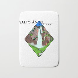 El Salto Ángel, Venezuela  Bath Mat | Digital, Illustration, Vector, Waterfall, Vectorial, Venezuela, Art, Graphicdesign 
