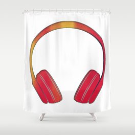 Psychadelic Headphones Shower Curtain