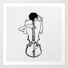 Violin hug Art Print