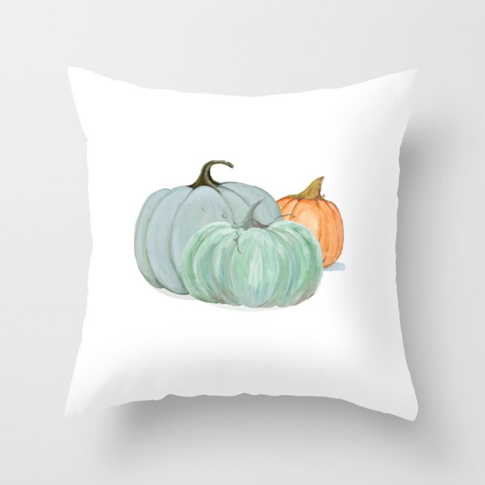Colorful pumpkin trio Throw Pillow