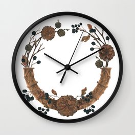 Dried Winter Wall Clock