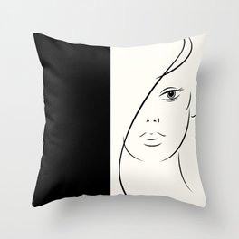 Face abstract design Throw Pillow