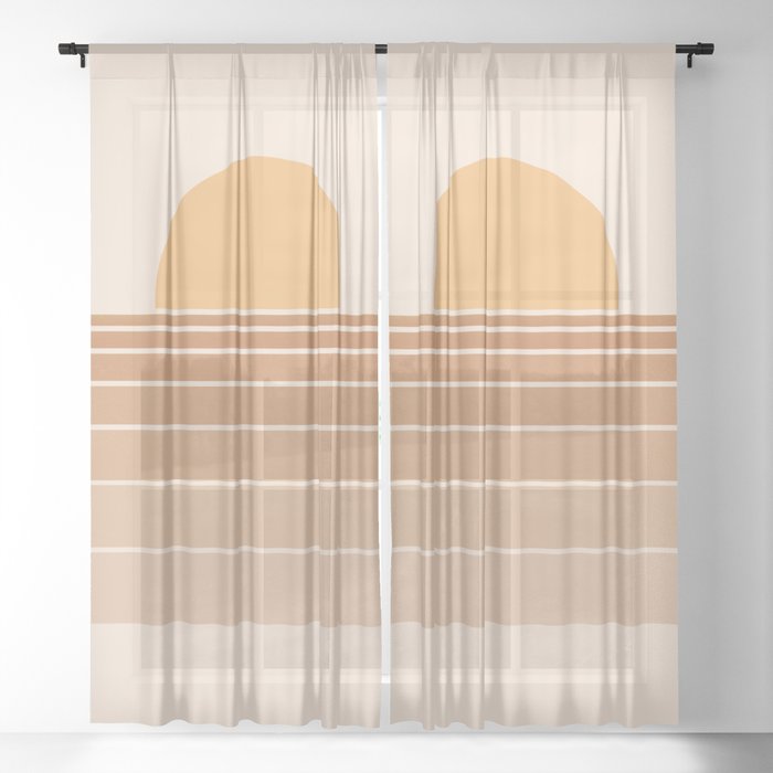 Abstraction_SUNSET_SUNRISE_BEACH_SUNSHINE_GRADIENT_POP_ART_0718A Sheer Curtain