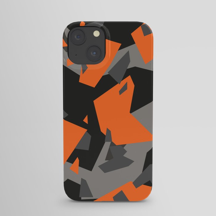 Black\Grey\Orange Geometric camo iPhone Case