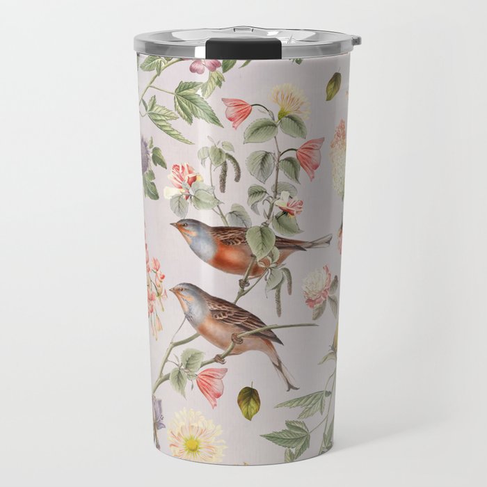 Violet and Rusty Pink Blooms Travel Mug