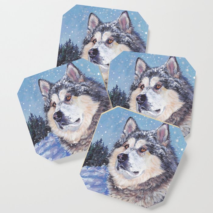 Alaskan Malamute Dog Portrait Fine Art Dog Painting By L A Shepard