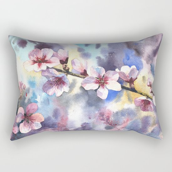 Blossoming almond Rectangular Pillow