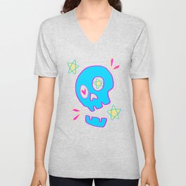 Skull & Stars V Neck T Shirt