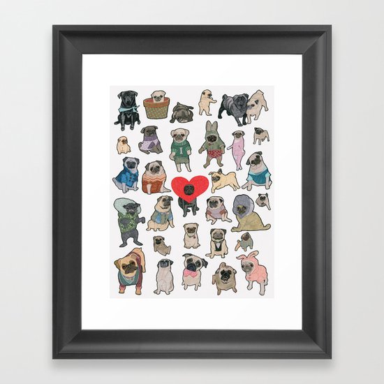 Pugs Framed Art Print