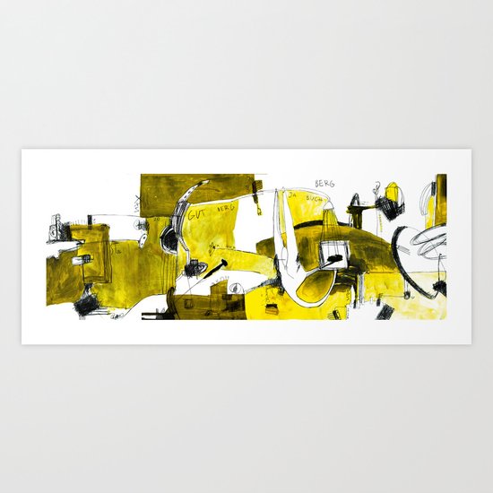Track And Field In Yellow Art Print By Boneva Society6