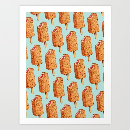 Popsicle Pattern- Strawberry Shortcake Art Print