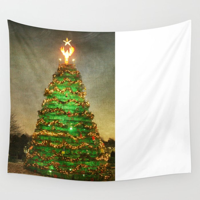 Rockland Lobster Trap Christmas Tree Wall Tapestry By