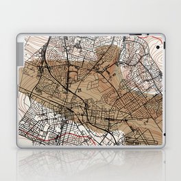 USA, Salinas City Map Collage - Retro Laptop Skin
