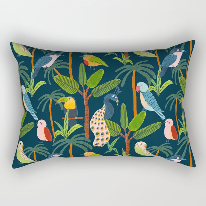 Jungle Birds Rectangular Pillow