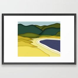 Beach Mountains Framed Art Print