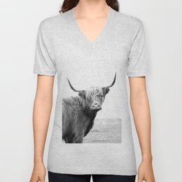 Highland Cow V Neck T Shirt