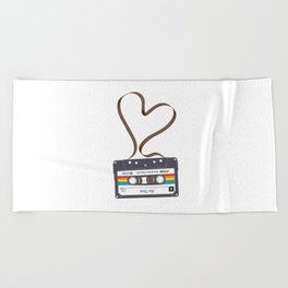 Rainbow Mix Tap Music Love Heart Beach Towel