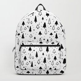 Black and white Christmas trees pattern Backpack