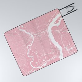 Philadelphia, PA, City Map - Pink Picnic Blanket