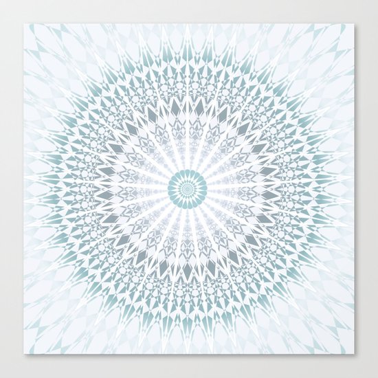 Teal Aqua Mandala Canvas Print