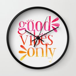 Good Vibes Only - Sunset Palette Wall Clock