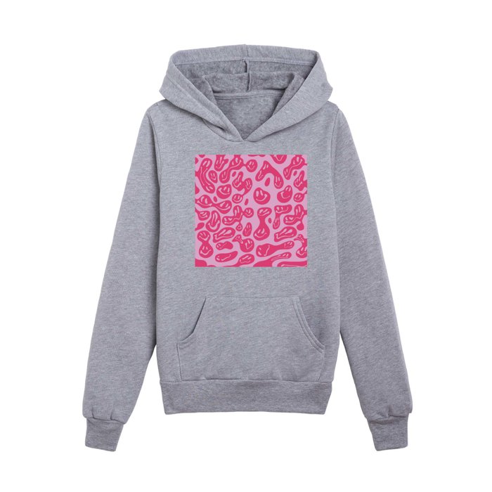 Hot Pink Dripping Smiley Kids Pullover Hoodie by artbylamia Society6