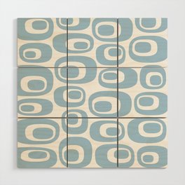 Retro Mid Century Modern Atomic Pattern 547 Light Blue Wood Wall Art