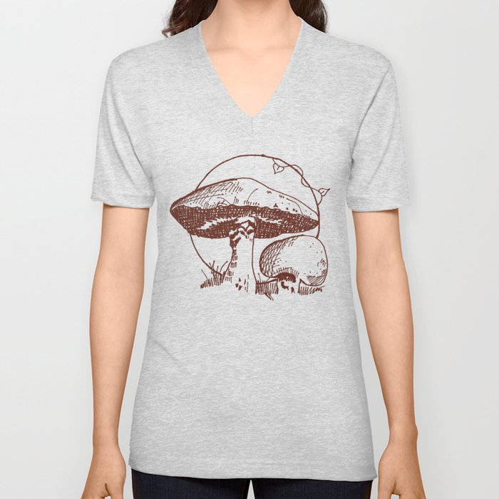 Forest Lover's Mushrooms V Neck T Shirt