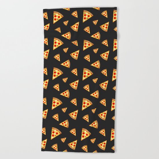 Cool and fun pizza slices pattern Beach Towel