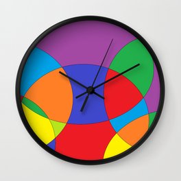 circlies Wall Clock | Digital, Graphicdesign, Fun, Kiddies, Abstract, Playful, Circles, Circuscolors, Geometric, Colorful 